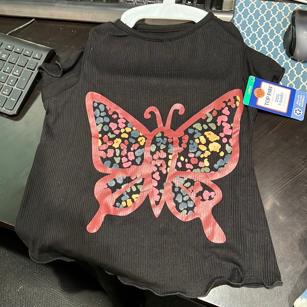 Black shirt with butterfly